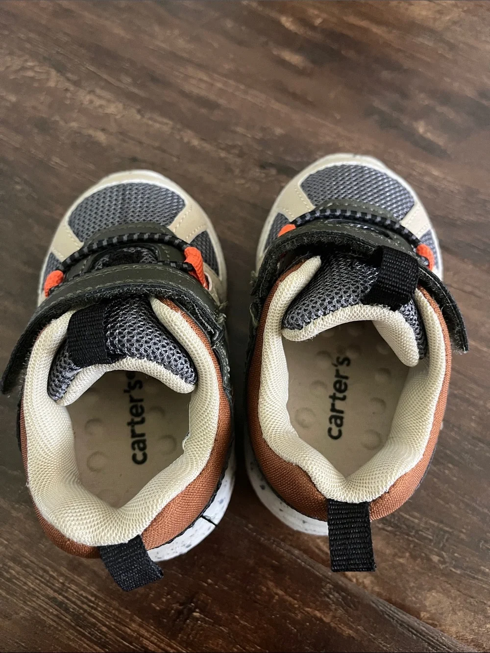Carter's Gray, Beige & Orange Baby Walker Sneakers